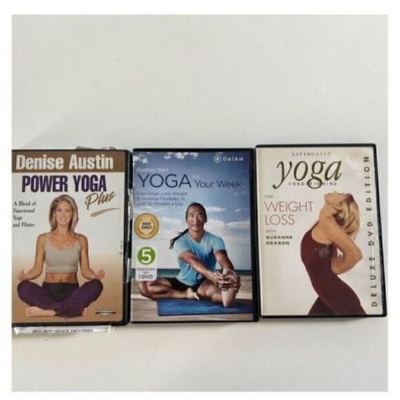 Set of 3 Yoga Workout DVD Bundle Denise Austin Weight Loss Conditioning Workout - Picture 1 of 5